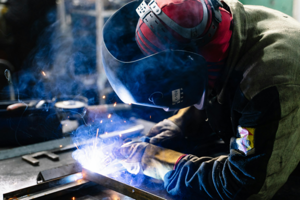 Student welding