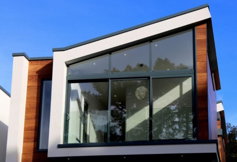 Modern home with large glazing